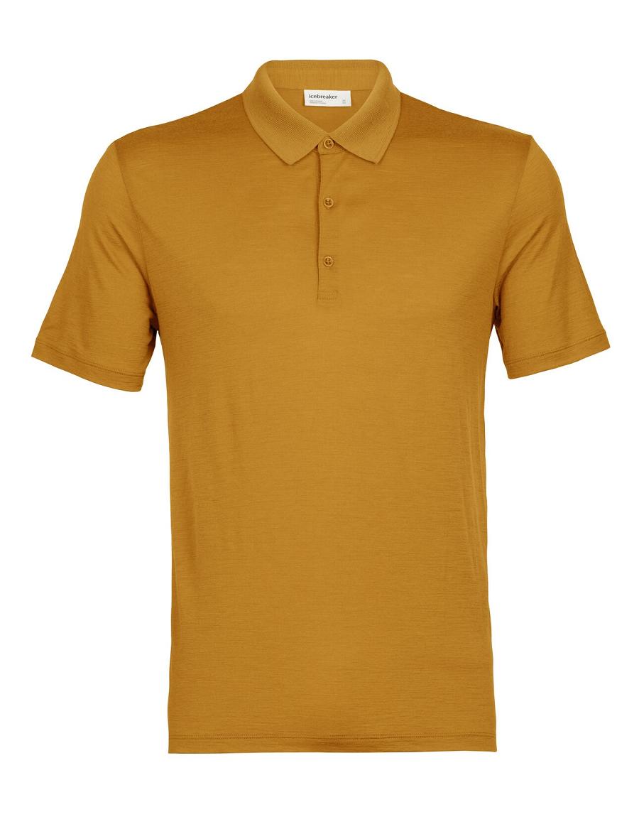 Icebreaker Merino Tech Lite II Rövid Sleeve Polo Férfi Póló Barna | HU 1159QMAZ